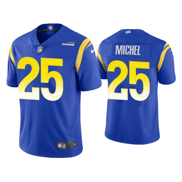 Men's Royal Los Angeles Rams #25 Sony Michel 2021 Vapor Untouchable Limited Stitched Football Jersey